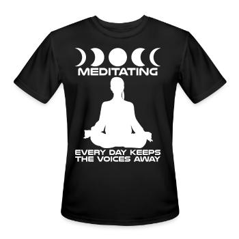 Meditation Qigong Meditating Yoga - Men's Moisture Wicking Performance T-Shirt - black - Front - Jackson (183cm)