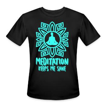Meditation Meditating Yoga Qigong - Men's Moisture Wicking Performance T-Shirt - black - Front - Jackson (183cm)