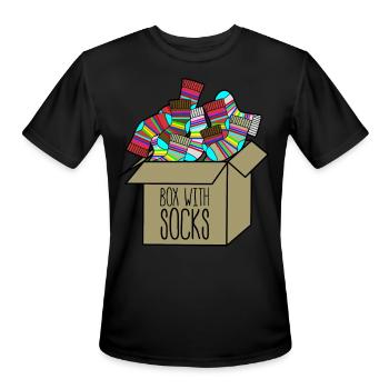 Winter Socks Sock Wool Socks in a Box - Men's Moisture Wicking Performance T-Shirt - black - Front - Jackson (183cm)