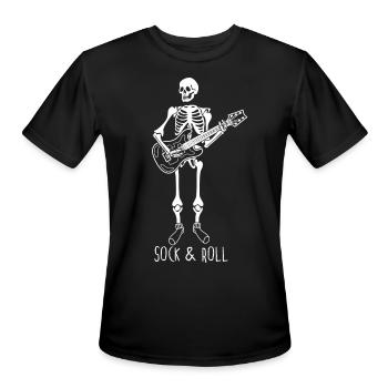 Winter Socks Guitar Skeleton Wool Socks - Men's Moisture Wicking Performance T-Shirt - black - Front - Jackson (183cm)