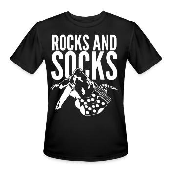 Winter Socks Rocks Hiking Wool Socks - Men's Moisture Wicking Performance T-Shirt - black - Front - Jackson (183cm)