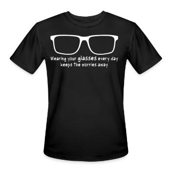 Glasses Opticals Eyeglasses Spectacles - Men's Moisture Wicking Performance T-Shirt - black - Front - Jackson (183cm)