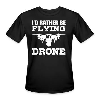 Flying Drone Drone Lover - Men's Moisture Wicking Performance T-Shirt - black - Front - Jackson (183cm)