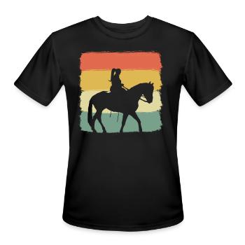 Equestrian Horse Rider - Men's Moisture Wicking Performance T-Shirt - black - Front - Jackson (183cm)