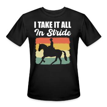 Horse Racing Equestrian - Men's Moisture Wicking Performance T-Shirt - black - Front - Jackson (183cm)