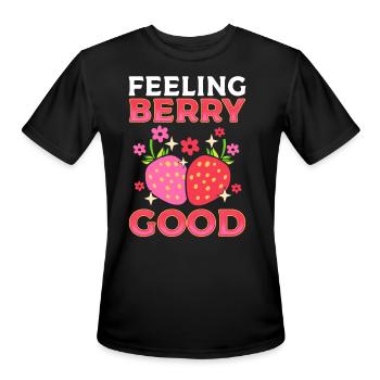 Feeling Berry Good Strawberry Picker - Men's Moisture Wicking Performance T-Shirt - black - Front - Jackson (183cm)