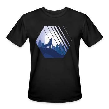 Howling Wolf - Men's Moisture Wicking Performance T-Shirt - black - Front - Jackson (183cm)