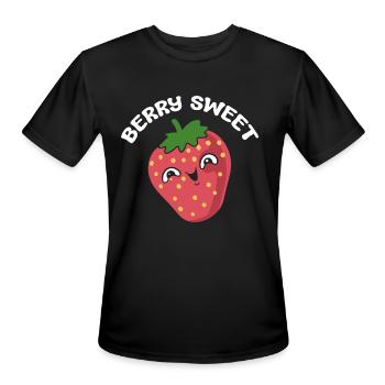 Berry Sweet Strawberry Picker - Men's Moisture Wicking Performance T-Shirt - black - Front - Jackson (183cm)