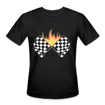 Flaming Flag Motorsport Driver - Men's Moisture Wicking Performance T-Shirt - black - Front - Jackson (183cm)
