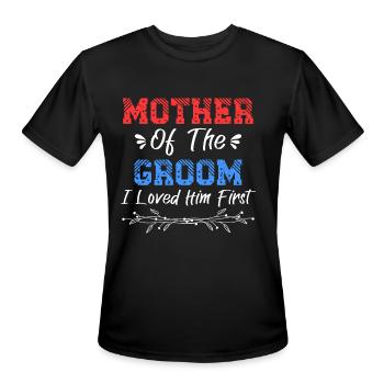Mother Of The Groom, Groom's Mother Wedding Day - Men's Moisture Wicking Performance T-Shirt - black - Front - Jackson (183cm)