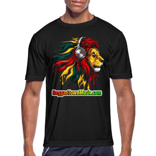 Reggae Music Radio Lion Head Soundwaves design - T-Shirt Performance pour hommes