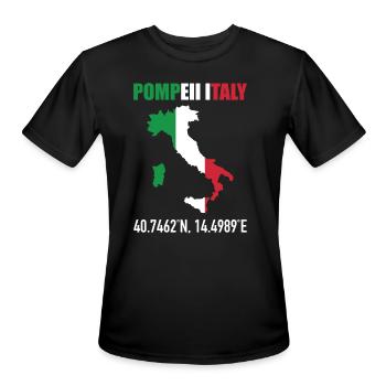 Pompeii Italy Italian Map Flag Geography - Men's Moisture Wicking Performance T-Shirt - black - Front - Jackson (183cm)