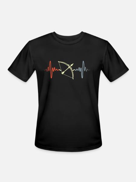 Bow Heartbeat - Men's Moisture Wicking Performance T-Shirt - black