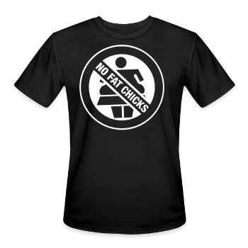 No Fat Chicks - Men's Moisture Wicking Performance T-Shirt - black - Front - Jackson (183cm)