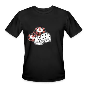 Casino Player Addicted to Gaming Gift - Men's Moisture Wicking Performance T-Shirt - black - Front - Jackson (183cm)