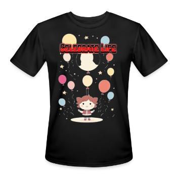 Celebrate Life - Men's Moisture Wicking Performance T-Shirt - black - Front - Jackson (183cm)