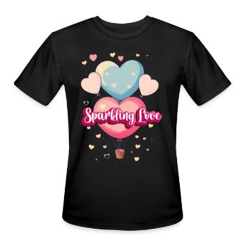 Sparkling Love - Men's Moisture Wicking Performance T-Shirt - black - Front - Jackson (183cm)