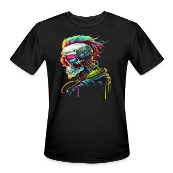 Cyberpunk Skull - Men's Moisture Wicking Performance T-Shirt - black - Front - Jackson (183cm)