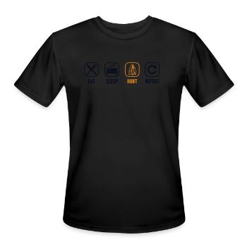 Eat Sleep Hunt Repeat Artifact Rocks Arrowhead - Men's Moisture Wicking Performance T-Shirt - black - Front - Jackson (183cm)