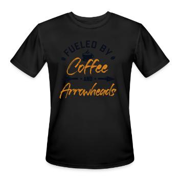 Fueled by Coffee and Arrowheads Rocks Arrowhead - Men's Moisture Wicking Performance T-Shirt - black - Front - Jackson (183cm)