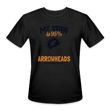 My Brain is 95% Arrowheads Rocks Flint Arrowhead - Men's Moisture Wicking Performance T-Shirt - black - Front - Jackson (183cm)