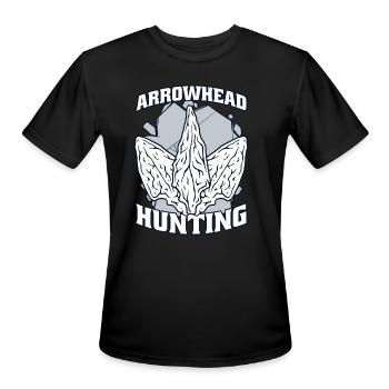 Arrowhead Hunting Flint Artifact Rocks Arrowhead - Men's Moisture Wicking Performance T-Shirt - black - Front - Jackson (183cm)
