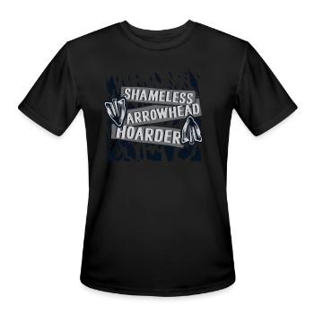 Shameless Arrowhead Hoarder Flint Rocks Arrowhead - Men's Moisture Wicking Performance T-Shirt - black - Front - Jackson (183cm)