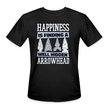 Happiness Is Finding A Hidden Arrowhead Arrowhead - Men's Moisture Wicking Performance T-Shirt - black - Front - Jackson (183cm)