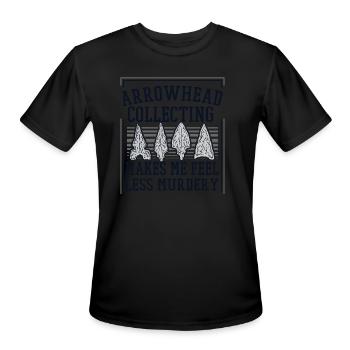 Makes Me Feel Less Murdery Flint Rocks Arrowhead - Men's Moisture Wicking Performance T-Shirt - black - Front - Jackson (183cm)