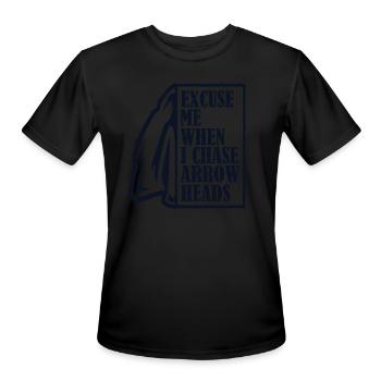 Excuse Me When I Chase Arrowheads Flint Arrowhead - Men's Moisture Wicking Performance T-Shirt - black - Front - Jackson (183cm)