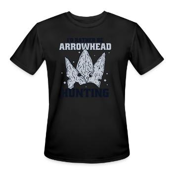 I'd Rather Be Arrowhead Hunting Rocks Arrowhead - Men's Moisture Wicking Performance T-Shirt - black - Front - Jackson (183cm)