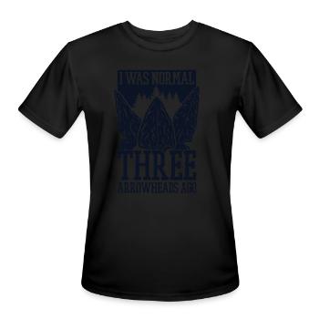 I Was Normal Three Arrowheads Ago Rocks Arrowhead - Men's Moisture Wicking Performance T-Shirt - black - Front - Jackson (183cm)