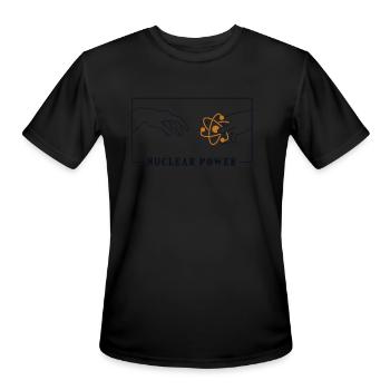 mic Michelangelo Creation of Adam Nuclear Power - Men's Moisture Wicking Performance T-Shirt - black - Front - Jackson (183cm)