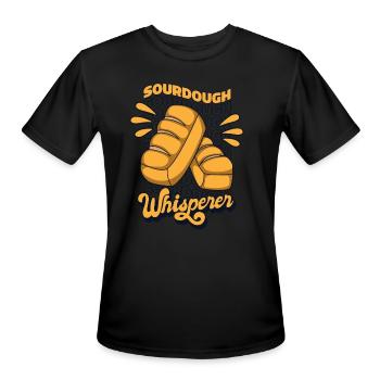 Sourdough Whisperer Bread Dough Bread Maker Bread - Men's Moisture Wicking Performance T-Shirt - black - Front - Jackson (183cm)