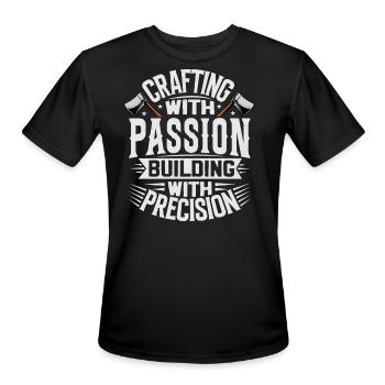 Handyman Handcrafter - Crafting With Passion - Men's Moisture Wicking Performance T-Shirt - black - Front - Jackson (183cm)