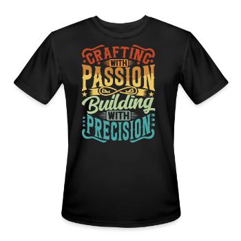 Handyman Handcrafter - Crafting With Passion - Men's Moisture Wicking Performance T-Shirt - black - Front - Jackson (183cm)