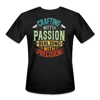 Handyman Handcrafter - Crafting With Passion - Men's Moisture Wicking Performance T-Shirt - black - Front - Jackson (183cm)