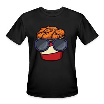 Fried Chicken Bucket With Shades - Men's Moisture Wicking Performance T-Shirt - black - Front - Jackson (183cm)