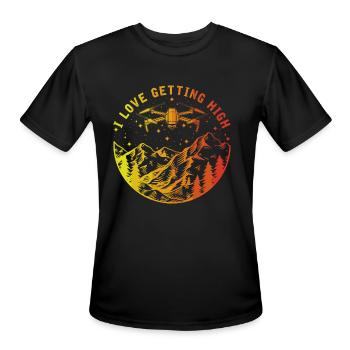 Drone Pilot Funny Retro Drone - Men's Moisture Wicking Performance T-Shirt - black - Front - Jackson (183cm)