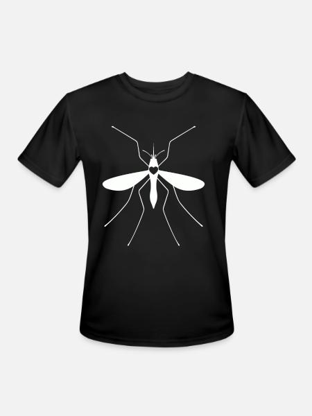 Mosquito Silhouette Heart - Men's Moisture Wicking Performance T-Shirt - black