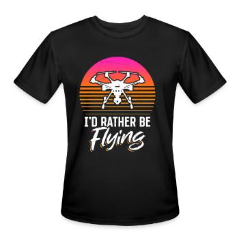 Drone Lover Drones Flying - Men's Moisture Wicking Performance T-Shirt - black - Front - Jackson (183cm)