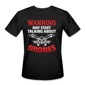 Drone Lover Quote Drones Humor - Men's Moisture Wicking Performance T-Shirt - black - Front - Jackson (183cm)