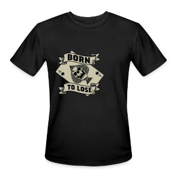 Born Lose Casino Dealer Gift - Men's Moisture Wicking Performance T-Shirt - black - Front - Jackson (183cm)