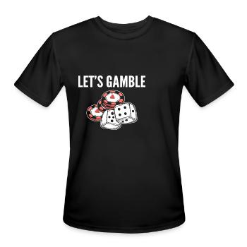 Let's Gamble Gambler Or Card Player Gift - Men's Moisture Wicking Performance T-Shirt - black - Front - Jackson (183cm)