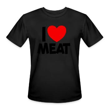 I Love Meat Barbecue Meat Lover BBQ I Love Meatgri - Men's Moisture Wicking Performance T-Shirt - black - Front - Jackson (183cm)