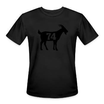 Goat 74 G.O.A.T. Number Seventy Four Goatnumber 74 - Men's Moisture Wicking Performance T-Shirt - black - Front - Jackson (183cm)
