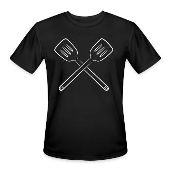 Slotted Spoons Sketch - Men's Moisture Wicking Performance T-Shirt - black - Front - Jackson (183cm)