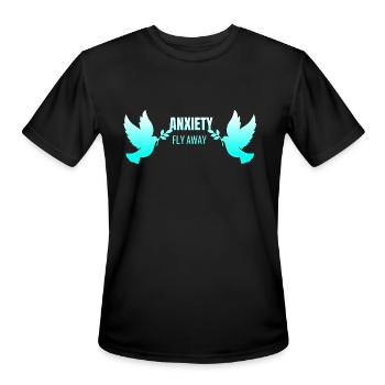 fly away anxiety - Men's Moisture Wicking Performance T-Shirt - black - Front - Jackson (183cm)