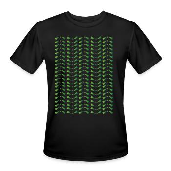 Green Pattern - Men's Moisture Wicking Performance T-Shirt - black - Front - Jackson (183cm)