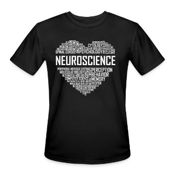 Neuroscience - Heart - Men's Moisture Wicking Performance T-Shirt - black - Front - Jackson (183cm)